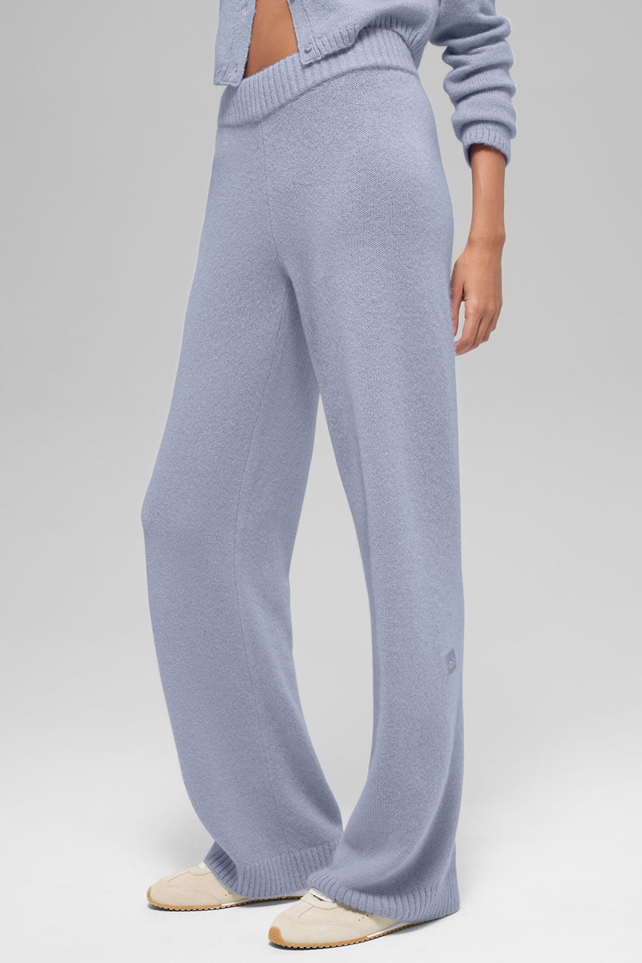 Wool Cashmere High-Waist New Class Wide Leg Pant - Winter Frost — photo 3