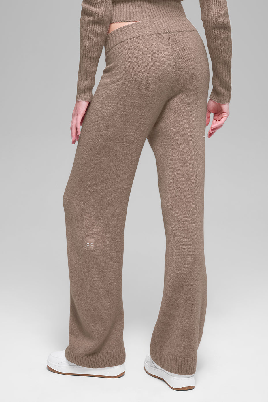 Wool Cashmere High-Waist New Class Wide Leg Pant - Chai Latte — photo 2