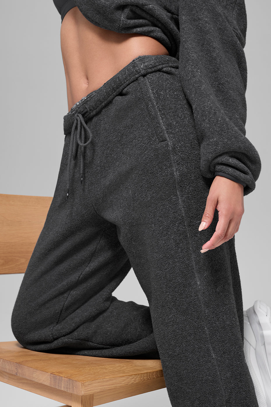 Polar Fleece High-Waist Retreat Jogger - Dark Heather Grey — photo 2
