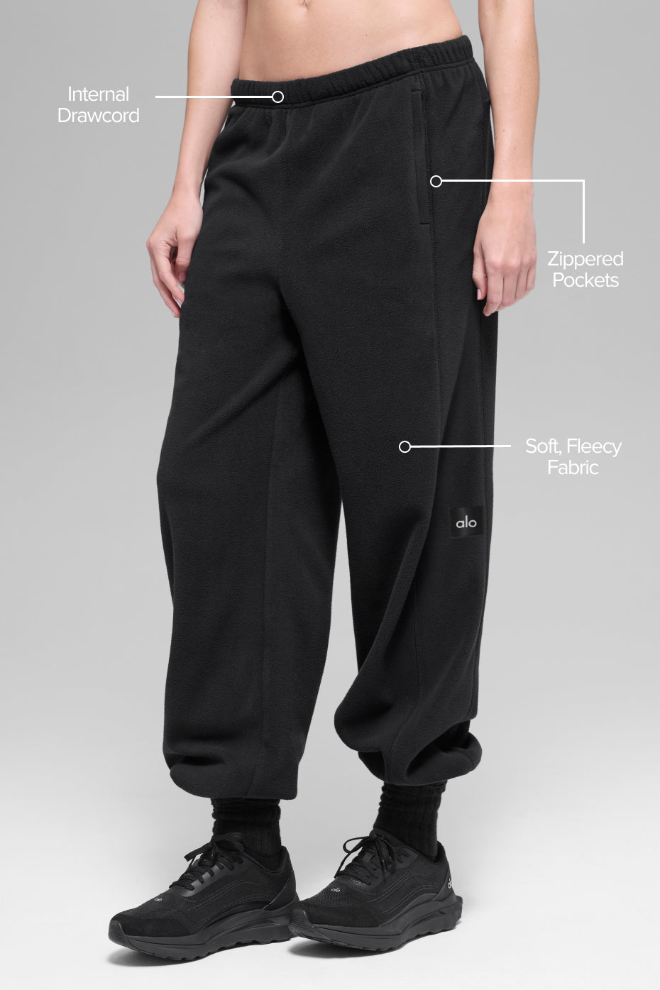 Polar Fleece High-Waist Retreat Jogger - Black — photo 2