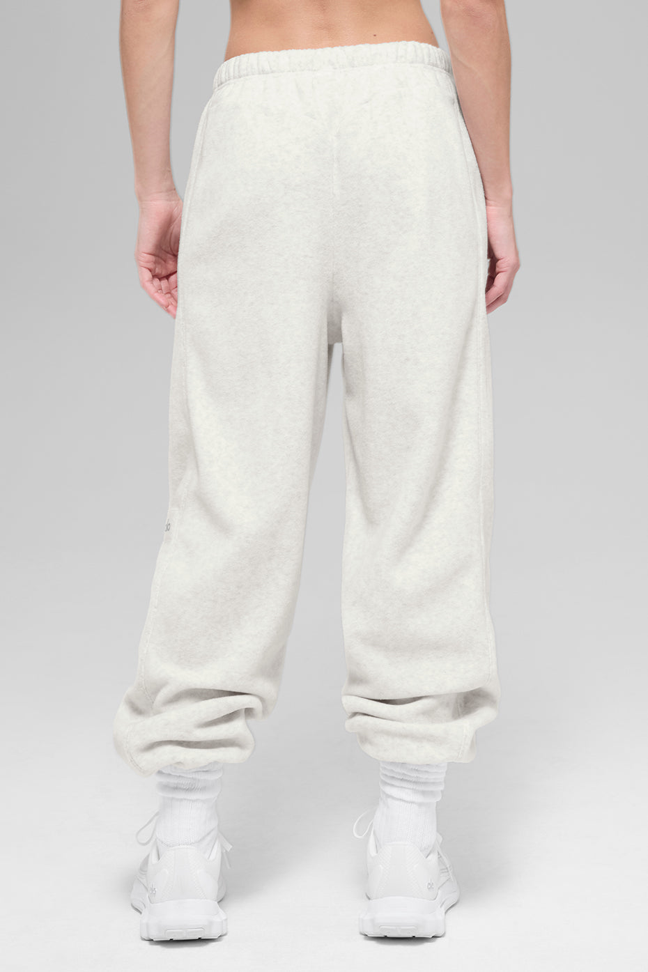 Polar Fleece High-Waist Retreat Jogger - White Heather Grey — photo 3