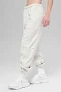 Polar Fleece High-Waist Retreat Jogger - White Heather Grey — photo 1