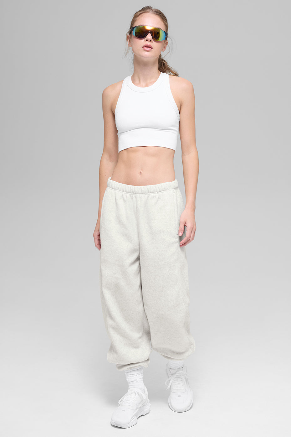 Polar Fleece High-Waist Retreat Jogger - White Heather Grey — photo 5