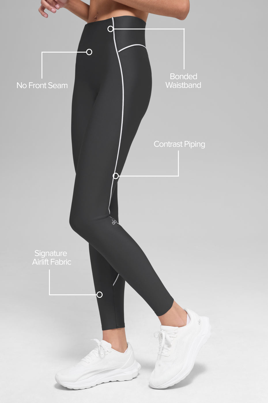 Airlift High-Waist Haven Legging - Anthracite/White — photo 2