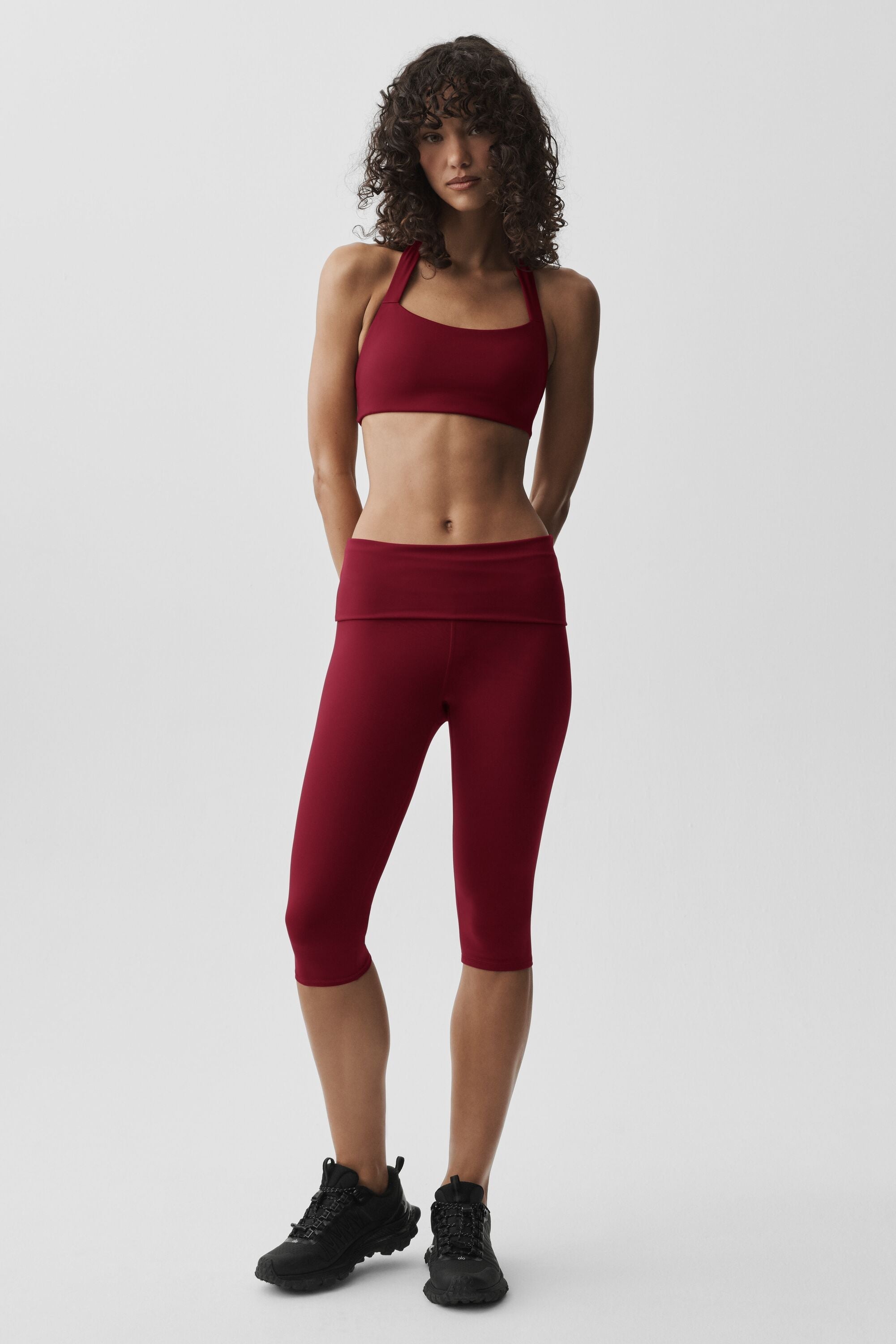 ALO Softsculpt Low-Rise Foldover Capri - Summer Romance Red — photo 6