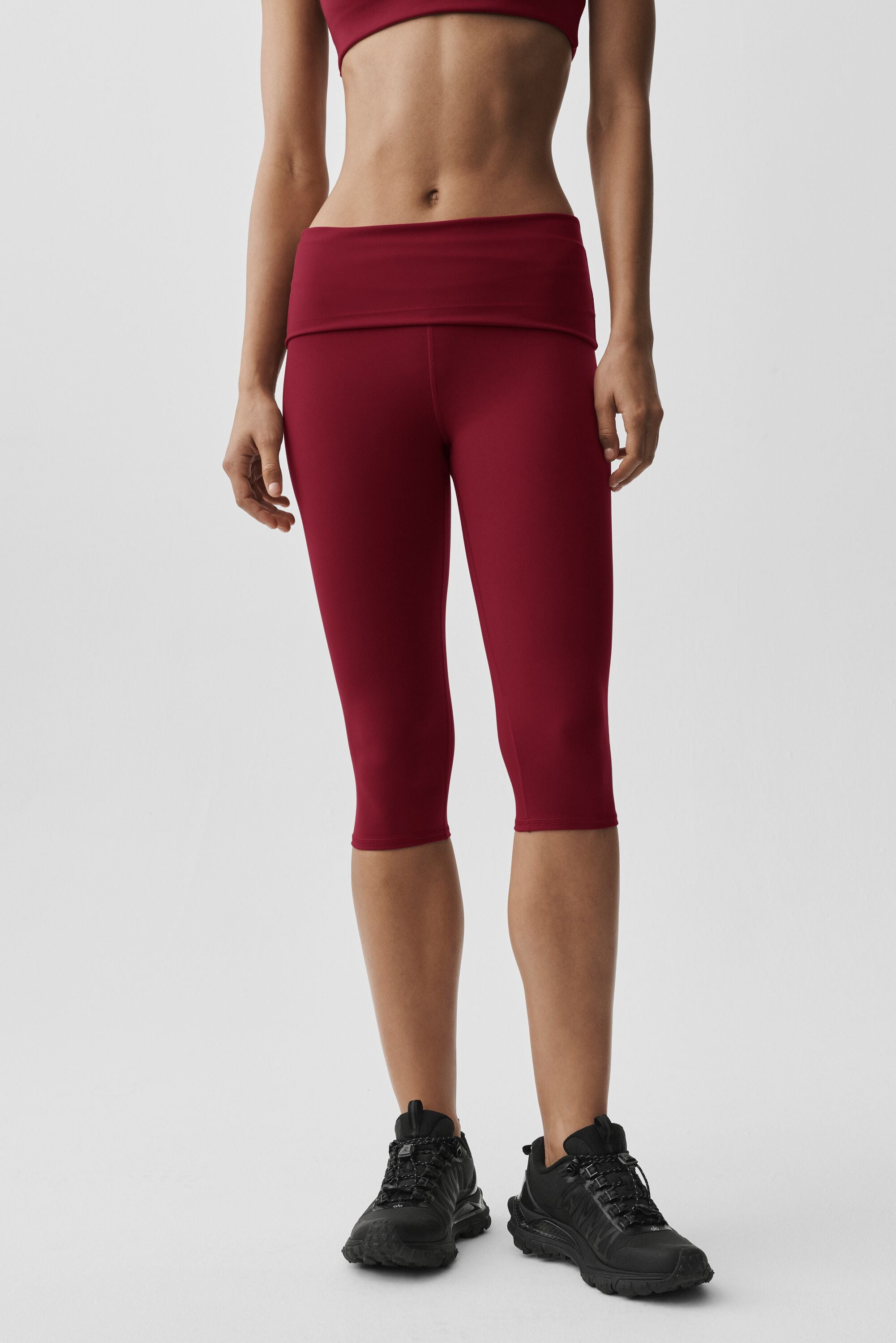 ALO Softsculpt Low-Rise Foldover Capri - Summer Romance Red — photo 3