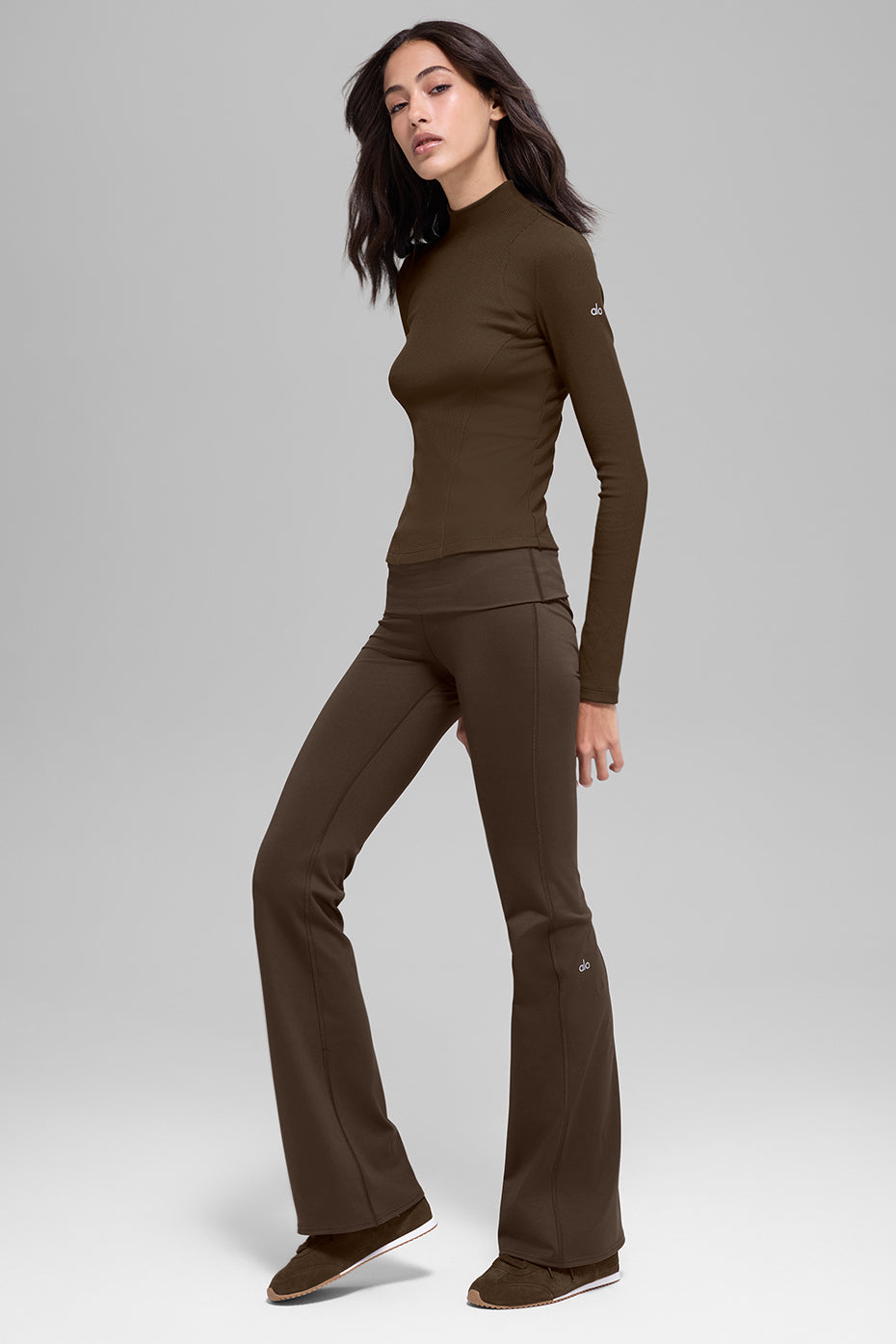 ALO Softsculpt Foldover Flare Legging - Espresso — photo 5