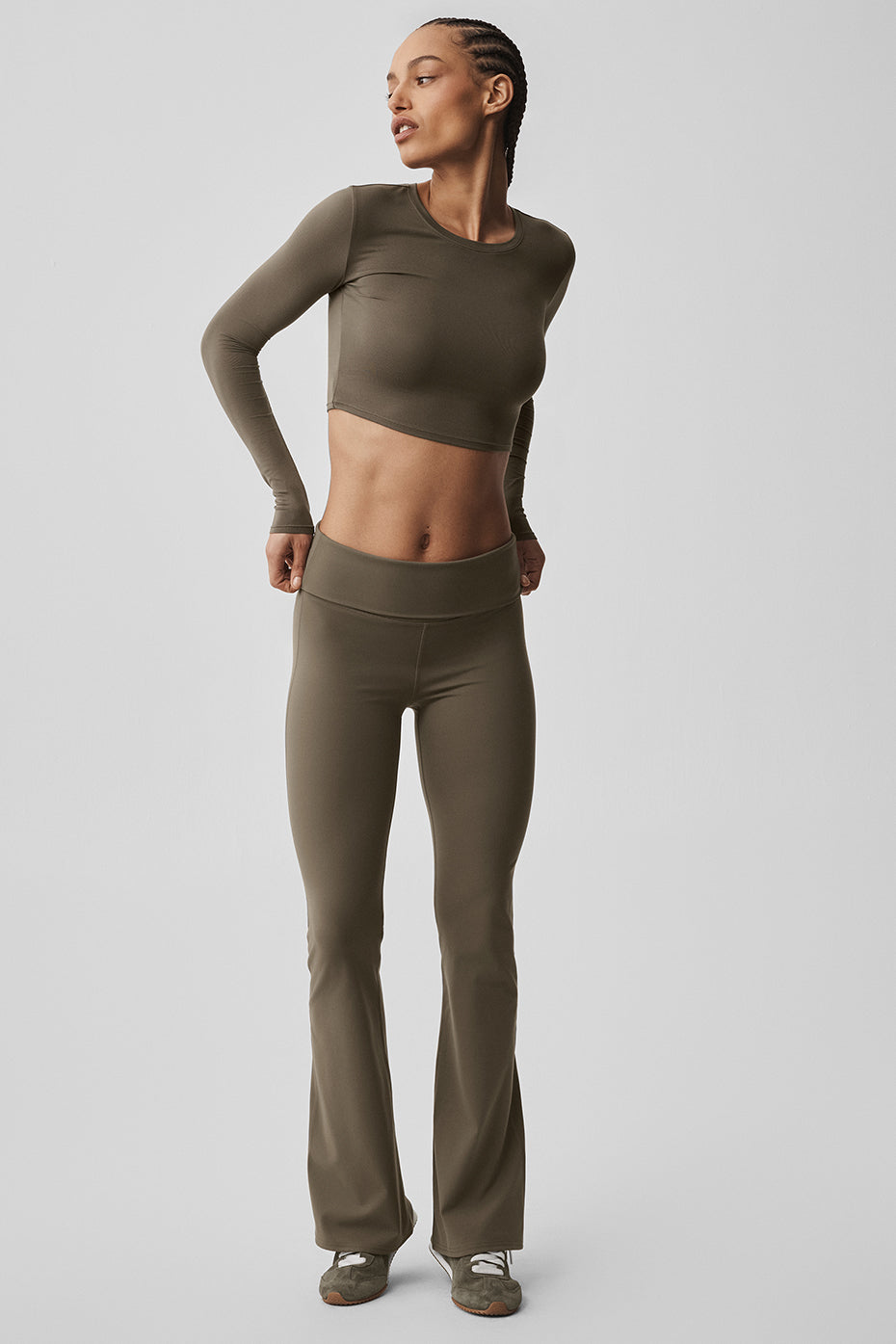 ALO Softsculpt Foldover Flare Legging - Olive Tree — photo 6