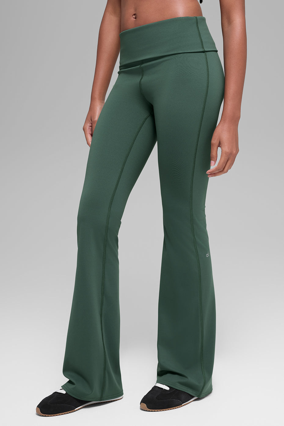 ALO Softsculpt Foldover Flare Legging - Clover Green — photo 3