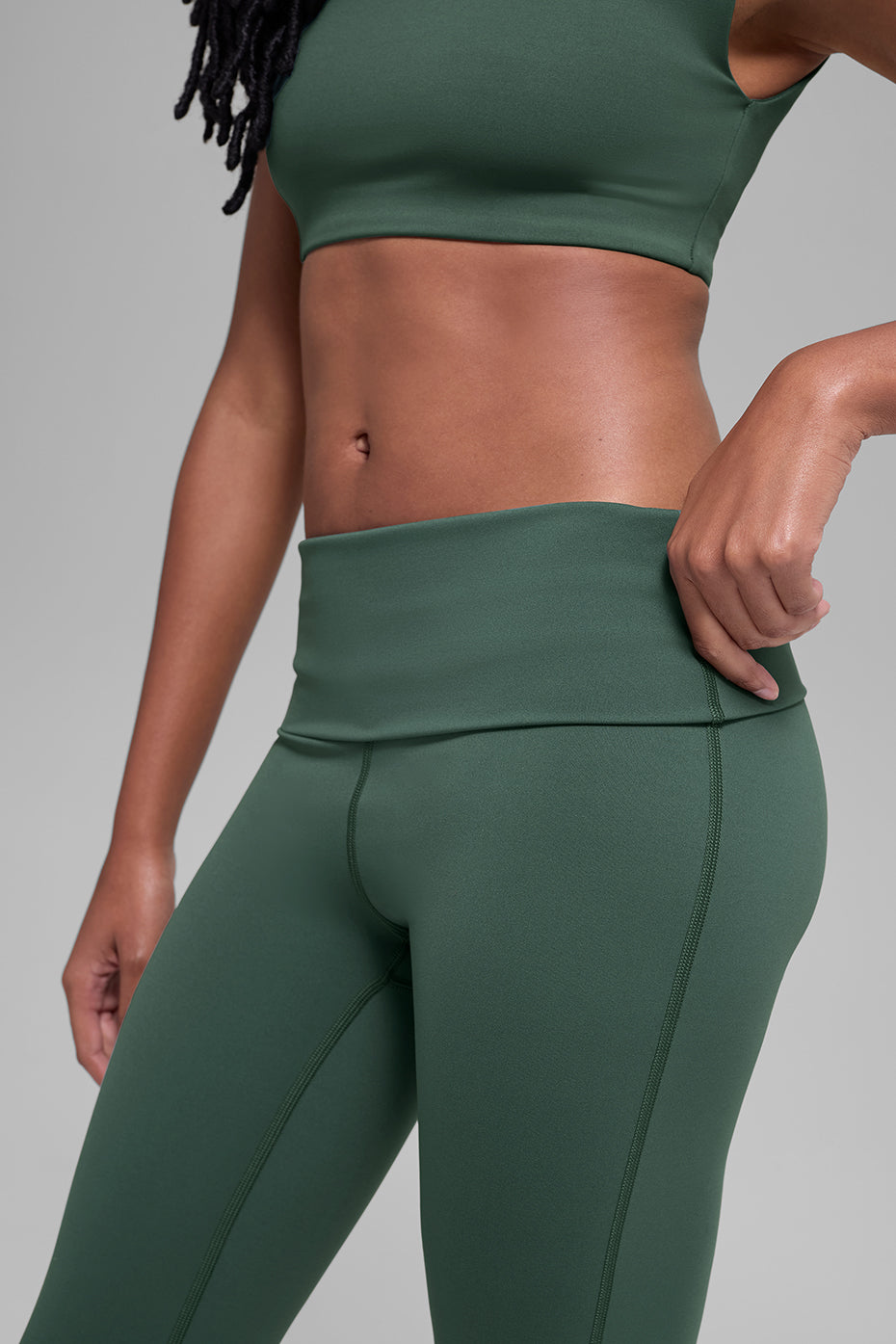 ALO Softsculpt Foldover Flare Legging - Clover Green — photo 2