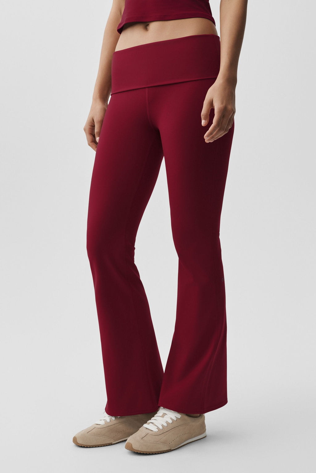 ALO Softsculpt Foldover Flare Legging - Summer Romance Red — photo 3