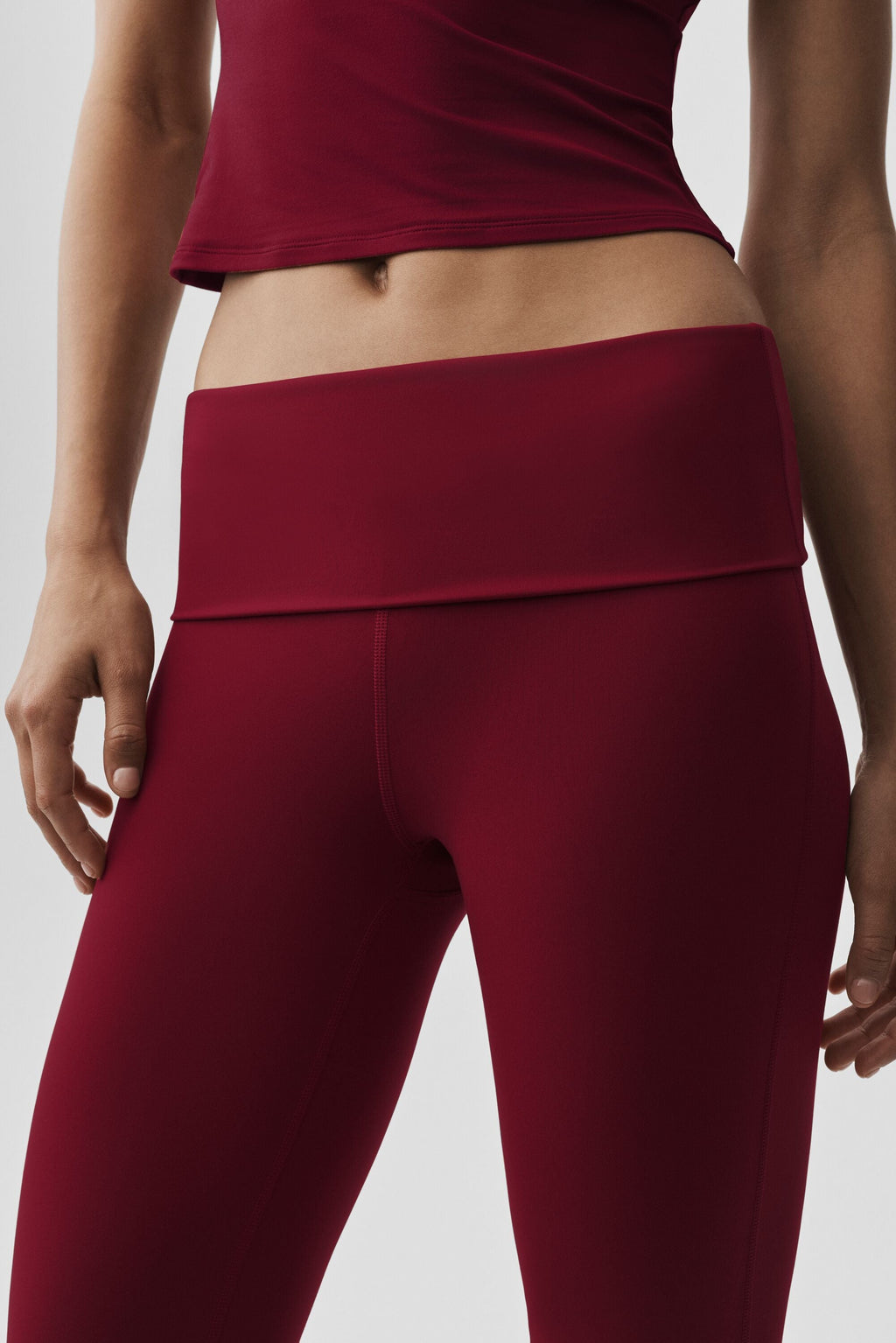 ALO Softsculpt Foldover Flare Legging - Summer Romance Red — photo 4