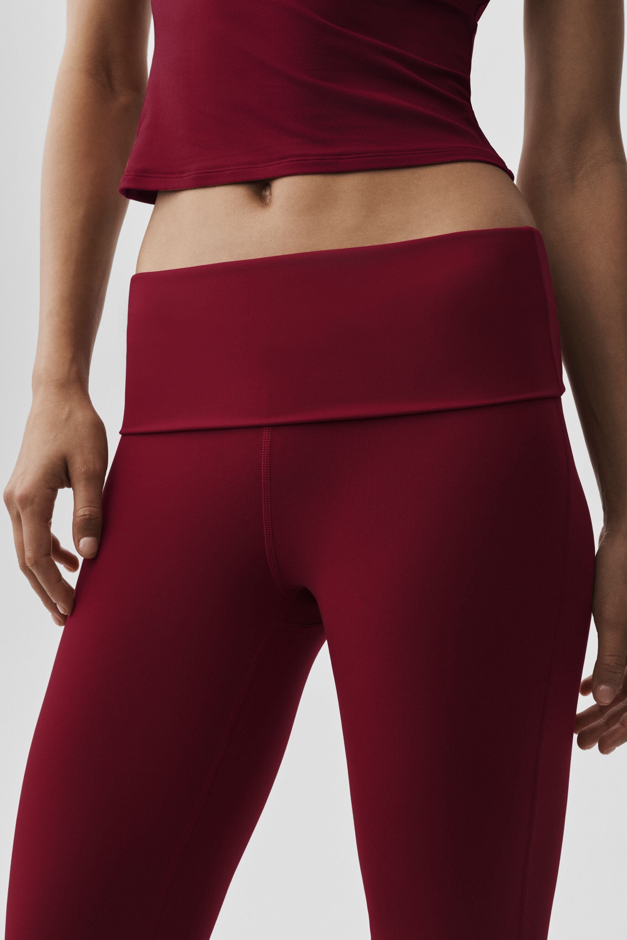 ALO Softsculpt Foldover Flare Legging - Summer Romance Red — photo 4