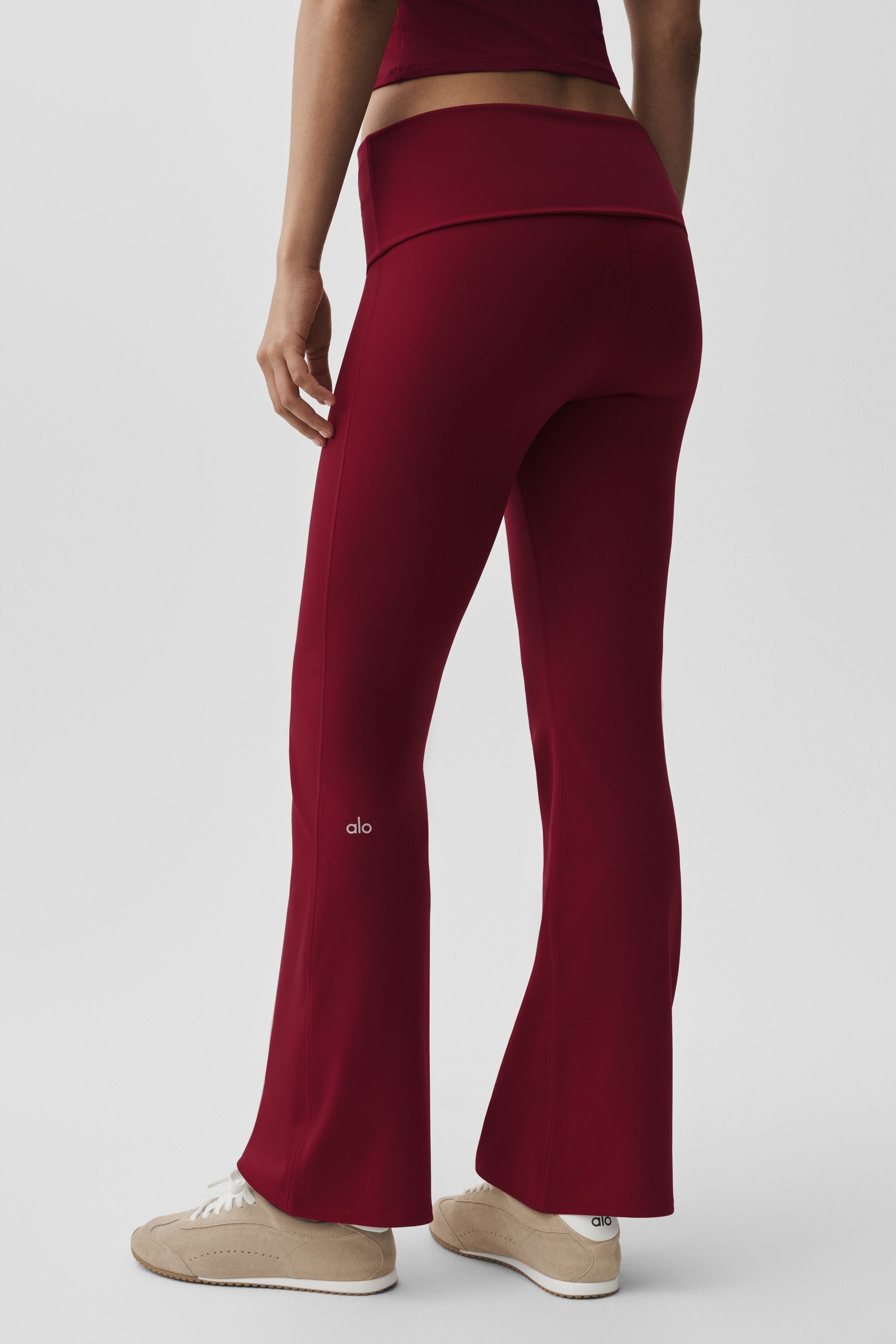 ALO Softsculpt Foldover Flare Legging - Summer Romance Red — photo 2
