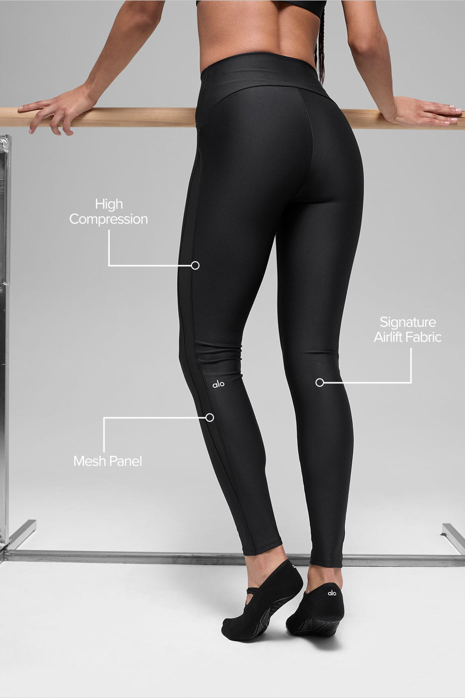 Airlift High-Waist Mesh Infatuation Legging - Black — photo 2