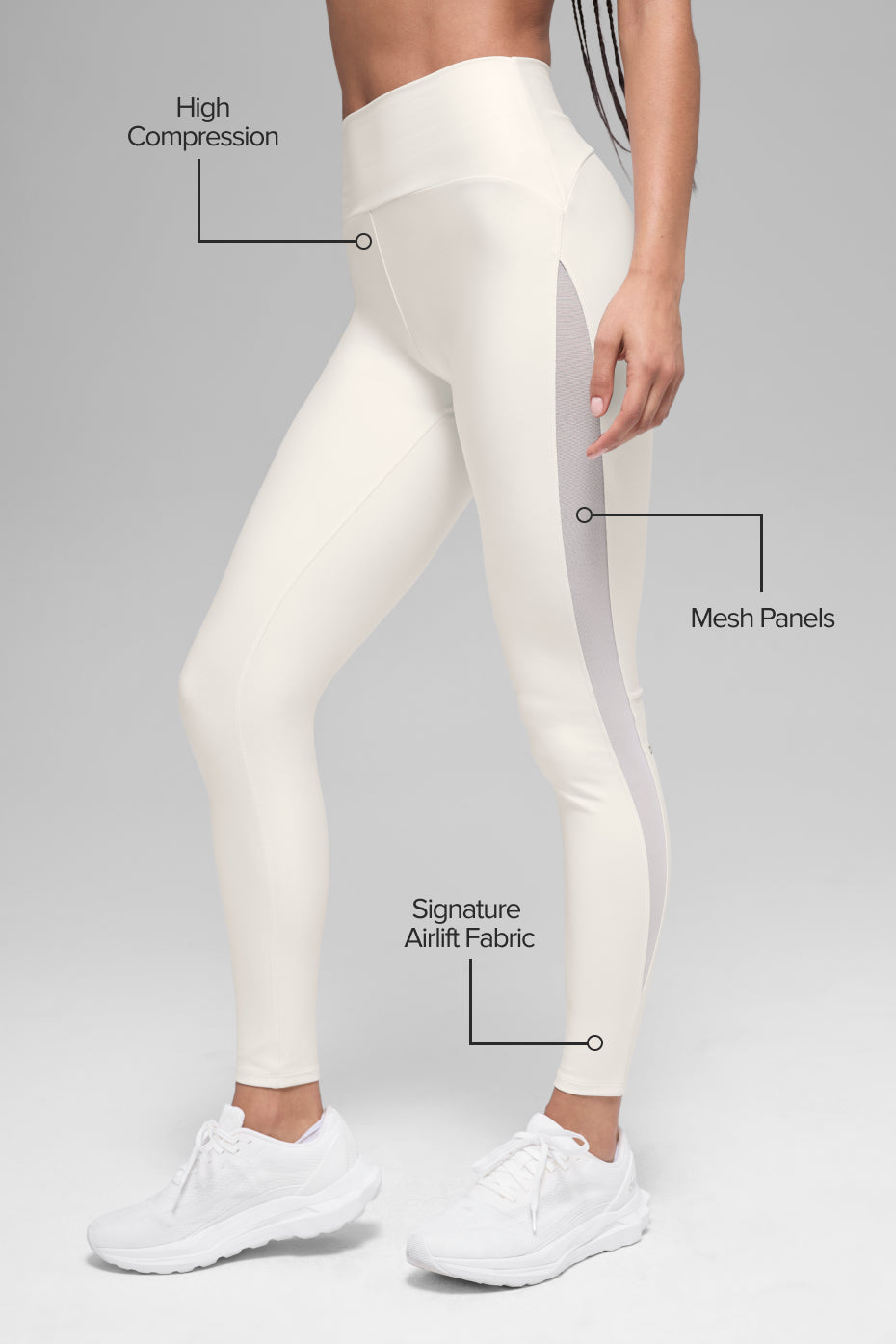 Airlift High-Waist Mesh Infatuation Legging - Ivory — photo 2