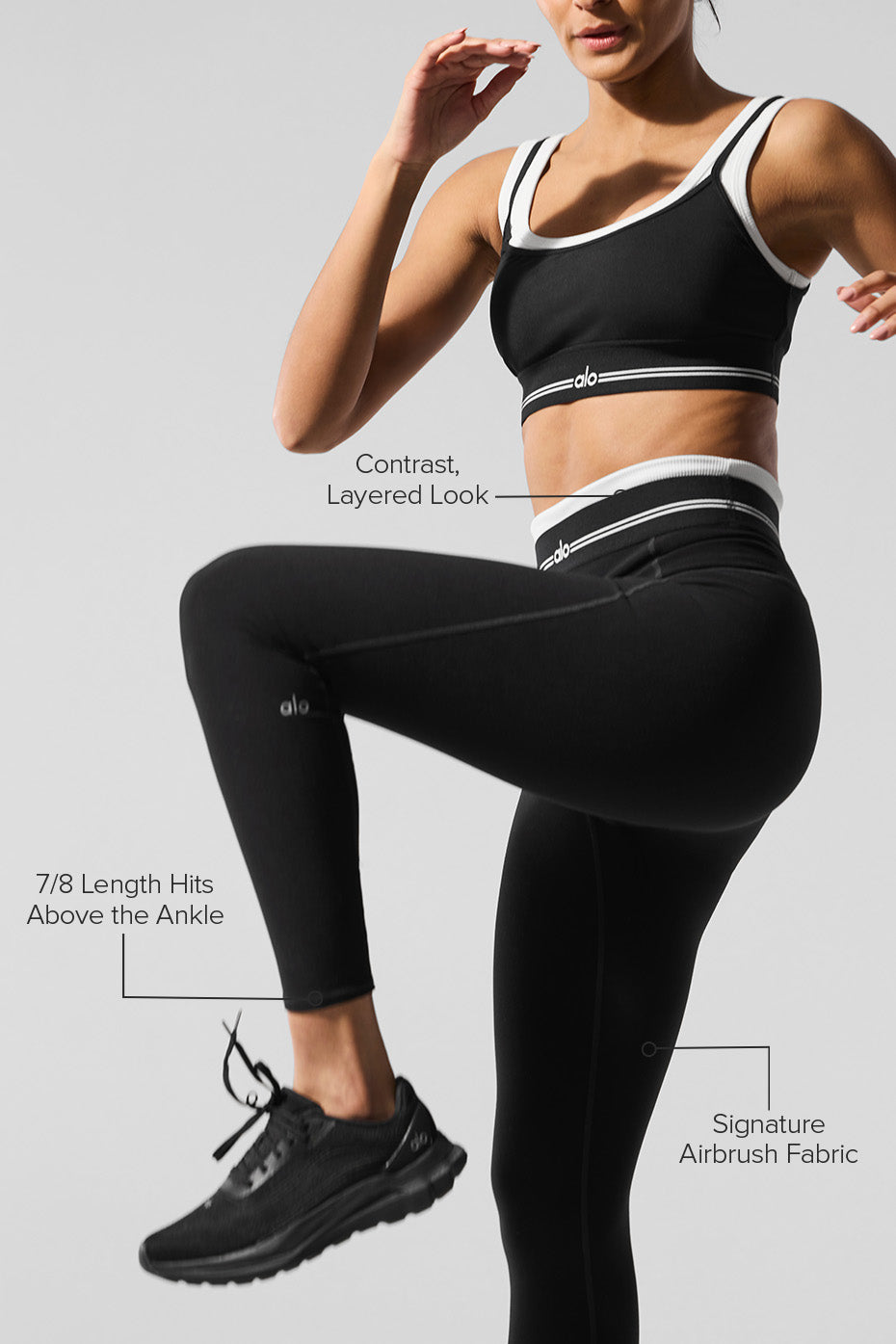 Airbrush High-Waist 7/8 Better Together Legging - Black/White — photo 2