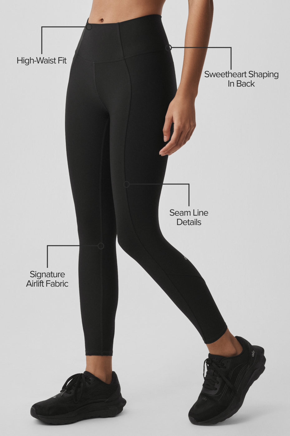 Airlift High-Waist 7/8 Fine Line Legging - Black — photo 2