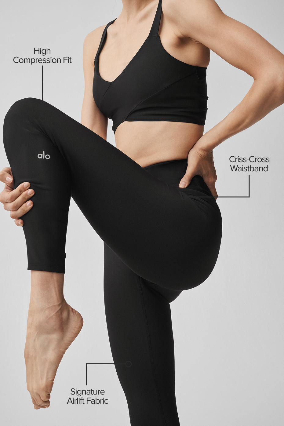 Airlift High-Waist 7/8 Horizon Legging - Black — photo 2
