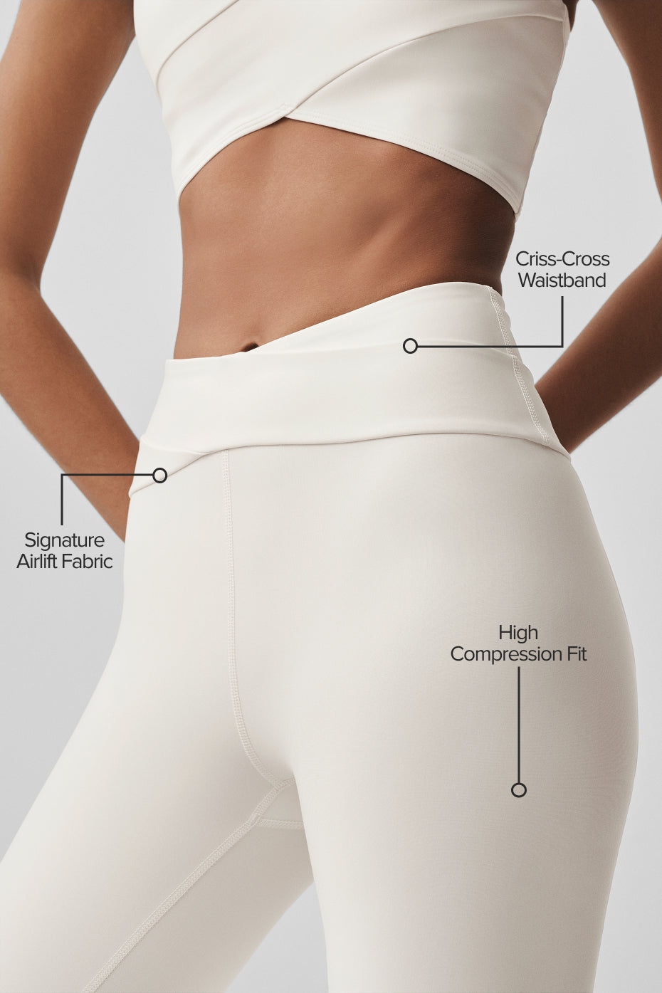 Airlift High-Waist 7/8 Horizon Legging - Ivory — photo 2