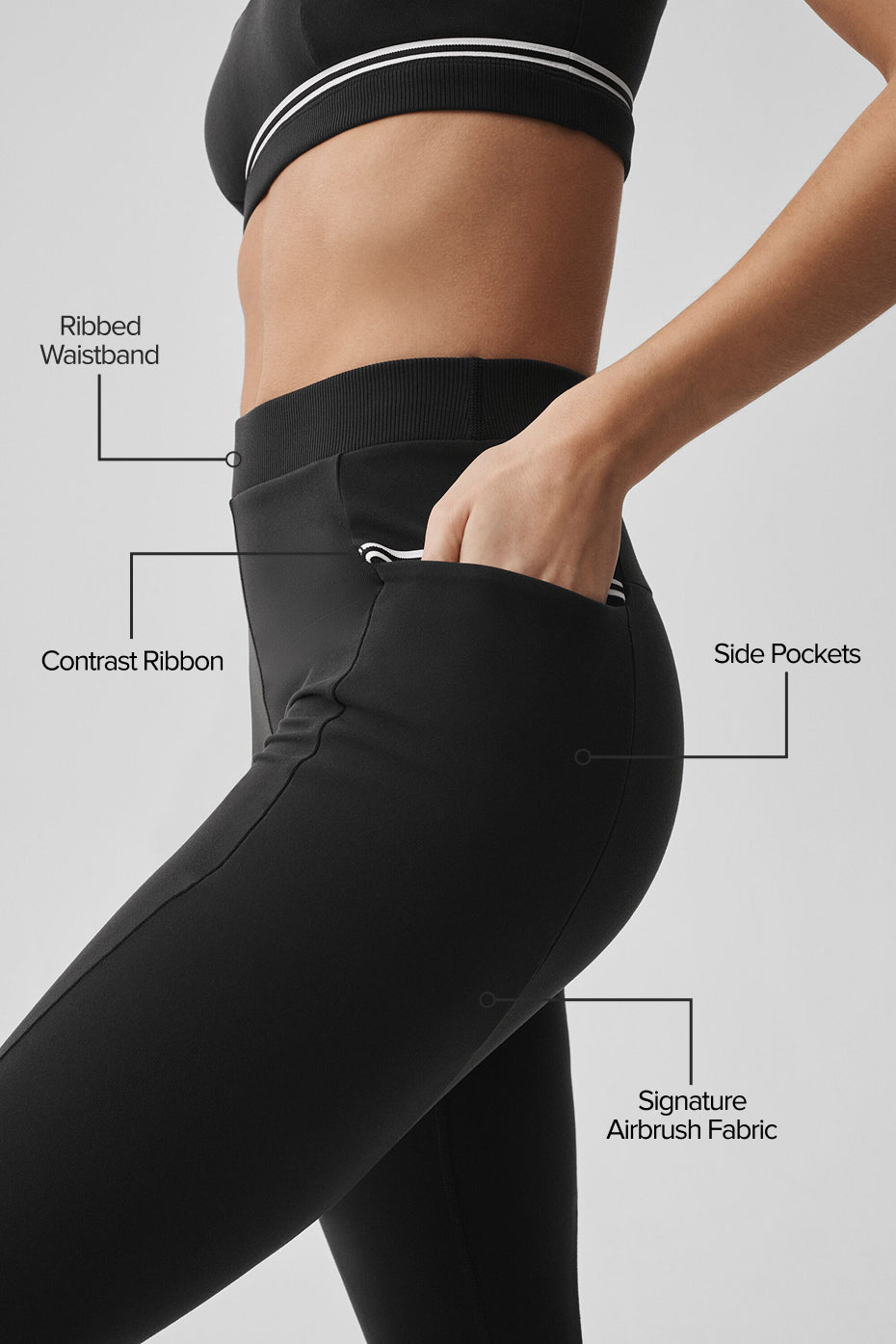 Airbrush High-Waist Fast Track Legging - Black/White — photo 2