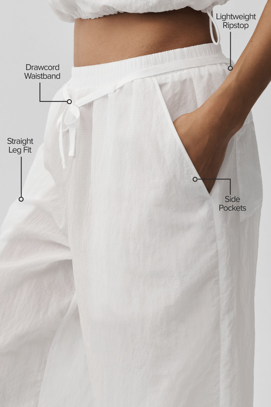 Ripstop Electric Straight Leg Pant - White — photo 2