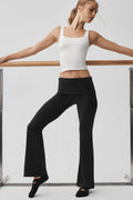 ALO Softsculpt 7/8 Foldover Flare Legging - Black — photo 1