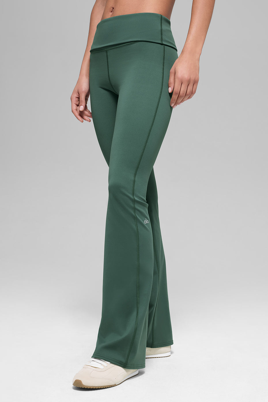 ALO Softsculpt 7/8 Foldover Flare Legging - Clover Green — photo 3