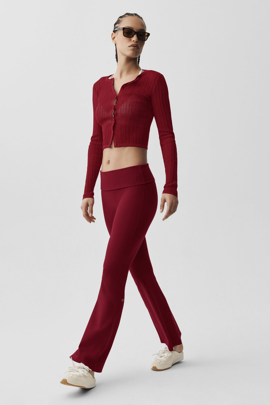ALO Softsculpt 7/8 Foldover Flare Legging - Summer Romance Red — photo 5