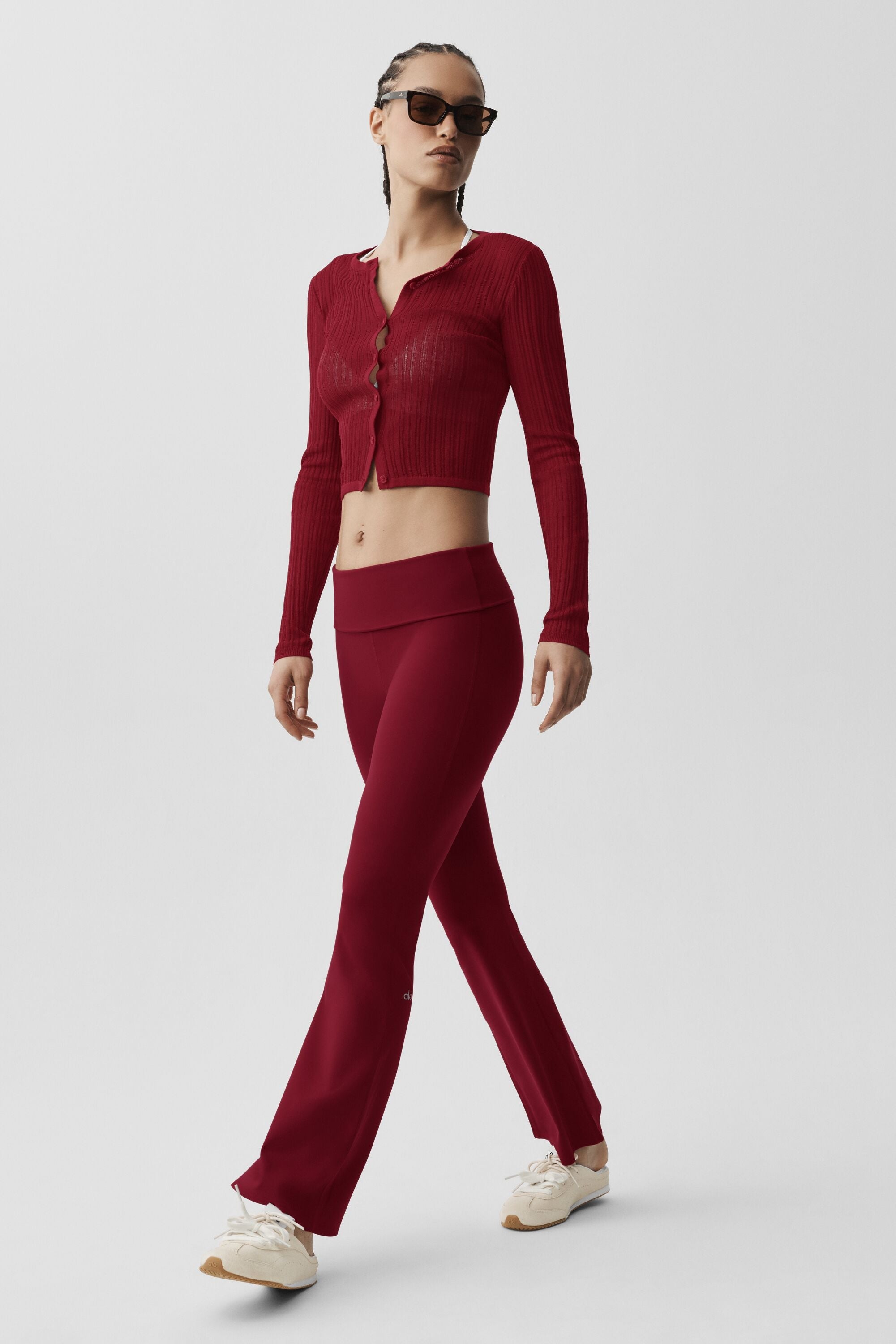 ALO Softsculpt 7/8 Foldover Flare Legging - Summer Romance Red — photo 5