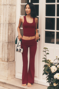 ALO Softsculpt 7/8 Foldover Flare Legging - Summer Romance Red — photo 1