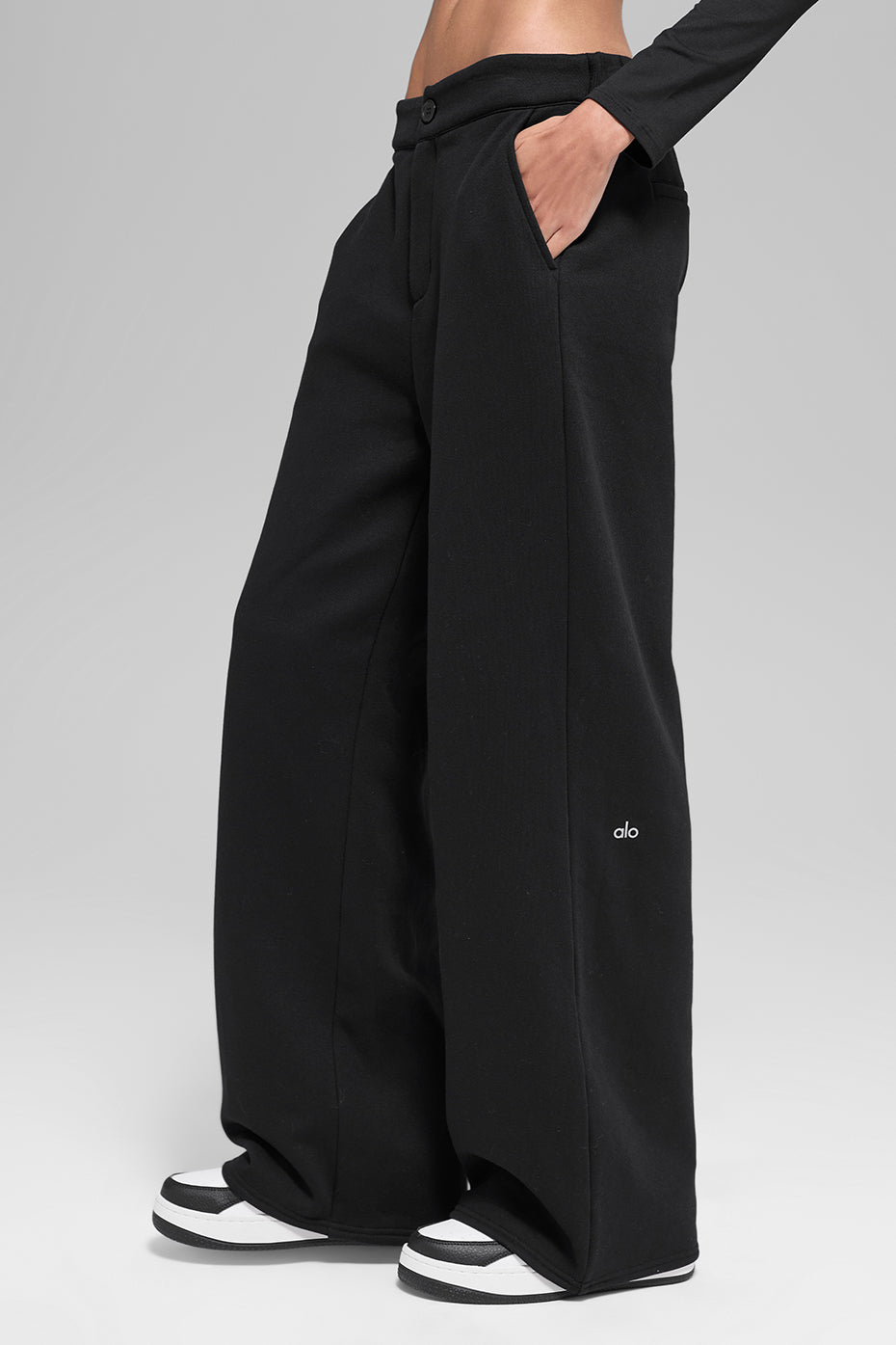 High-Waist Sweatpant Trouser - Black — photo 4