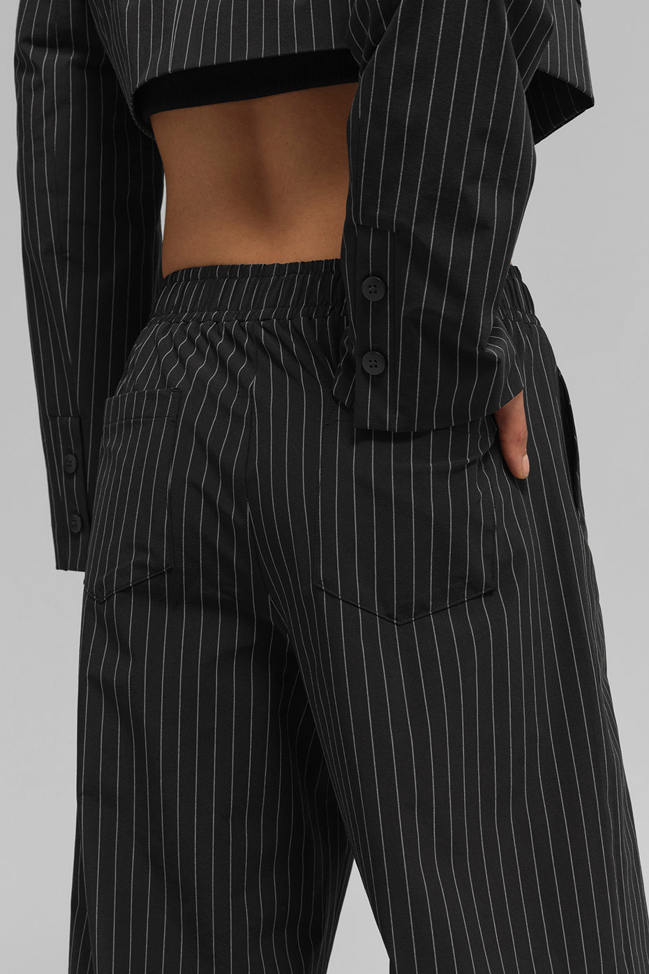 Pinstripe Daylight Boxer Pant (Long) - Black/Titanium — photo 4