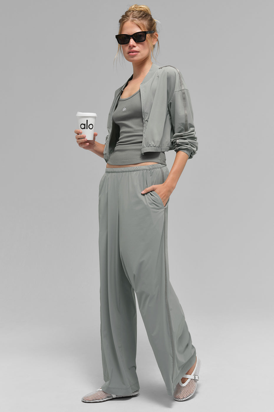 Breezy Wide Leg Pant (Regular) - Lunar Grey — photo 5