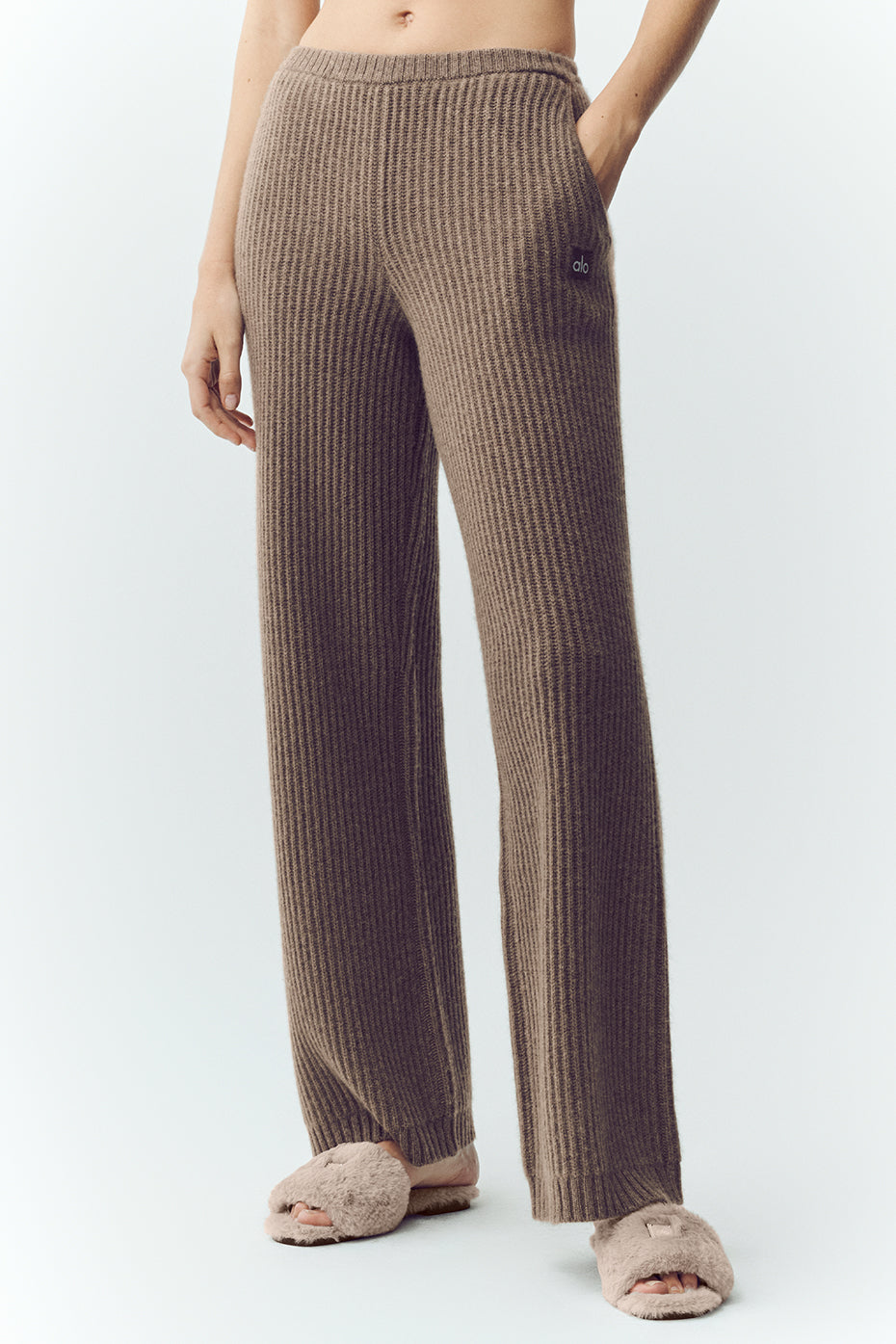 Cashmere High-Waist Northstar Straight Leg Pant - Alpine Cocoa Heather — photo 1