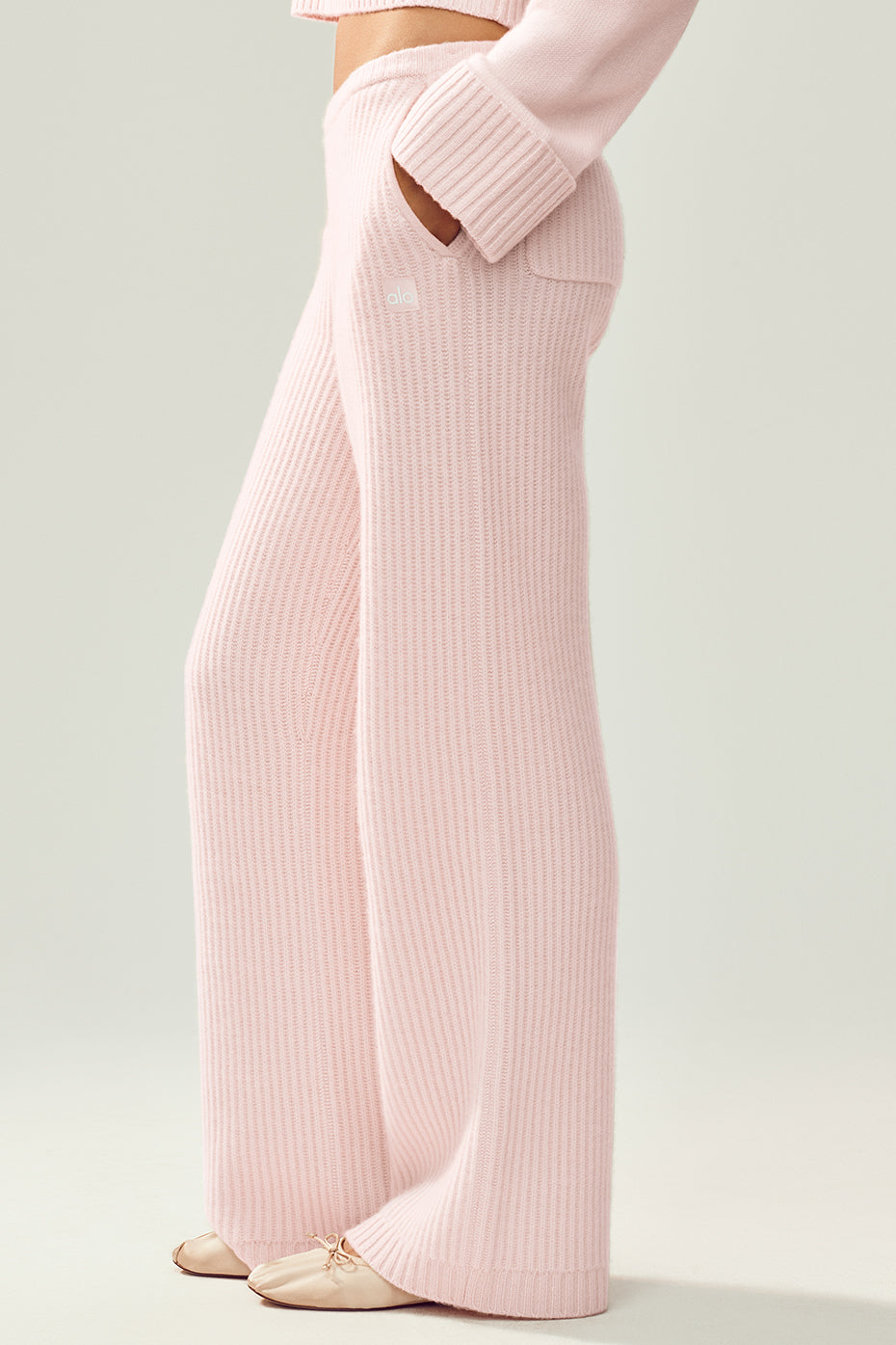 Cashmere High-Waist Northstar Straight Leg Pant - Frosted Pink — photo 3
