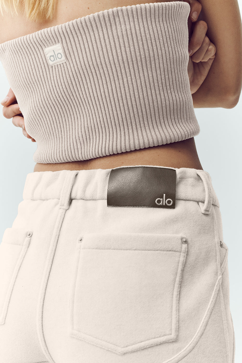 Wool Blend Nightcap Wide Leg Pant - Cafe Au Lait — photo 4