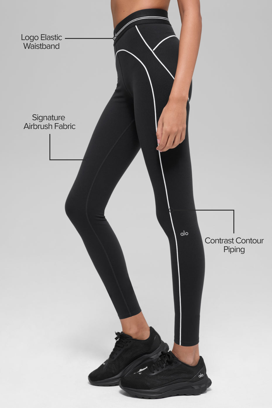 Airbrush High-Waist 7/8 Heart Throb Legging - Black/White — photo 2