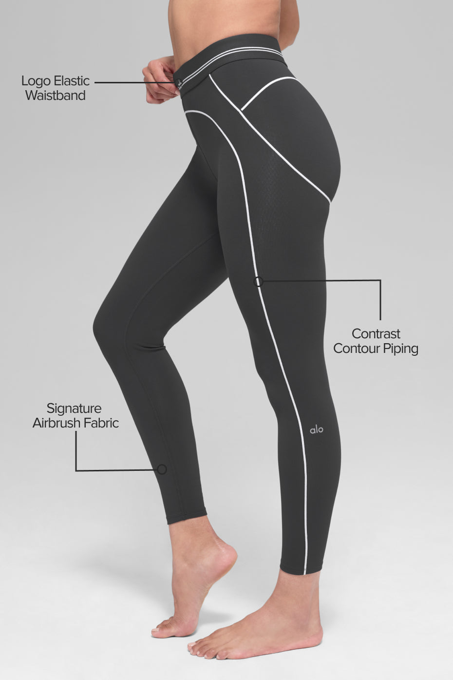 Airbrush High-Waist 7/8 Heart Throb Legging - Anthracite/White — photo 2