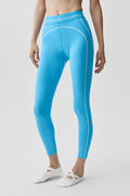 Airbrush High-Waist 7/8 Heart Throb Legging - Azure Blue/White — photo 1