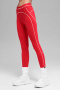 Airbrush High-Waist 7/8 Heart Throb Legging - Bright Red/White — photo 1