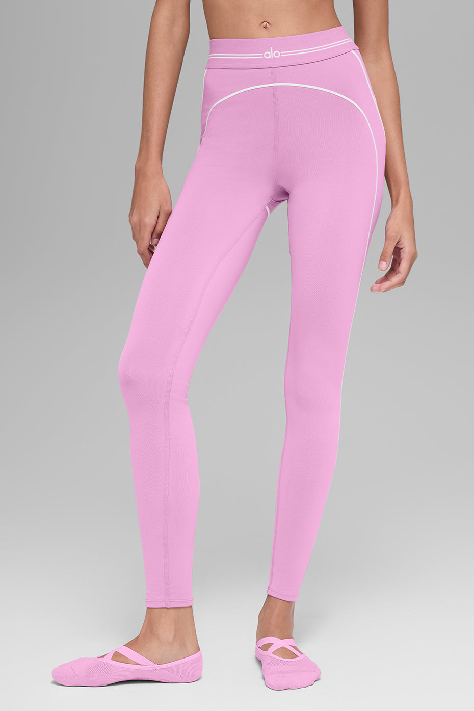 Airbrush High-Waist 7/8 Heart Throb Legging - Candy Heart Pink/White — photo 3
