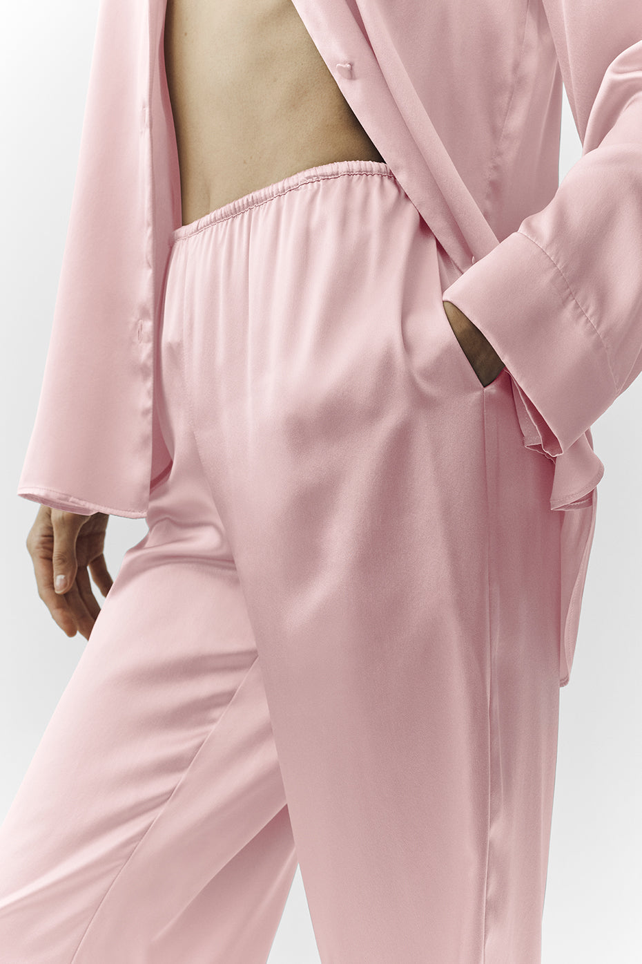 Silk Luminous Pant (Regular) - Pink Champagne — photo 3