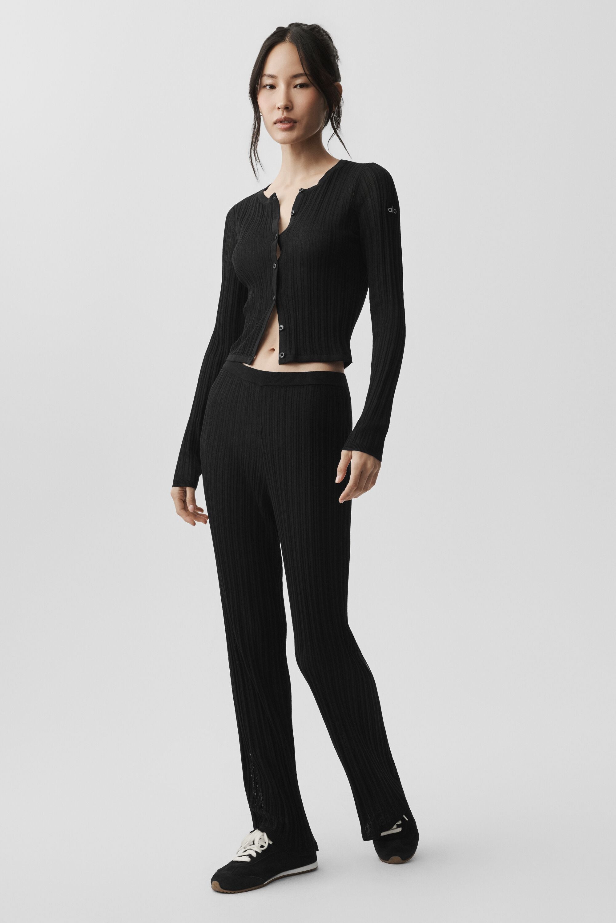 Sweater High-Waist Sunlit Straight Leg Pant - Black — photo 5