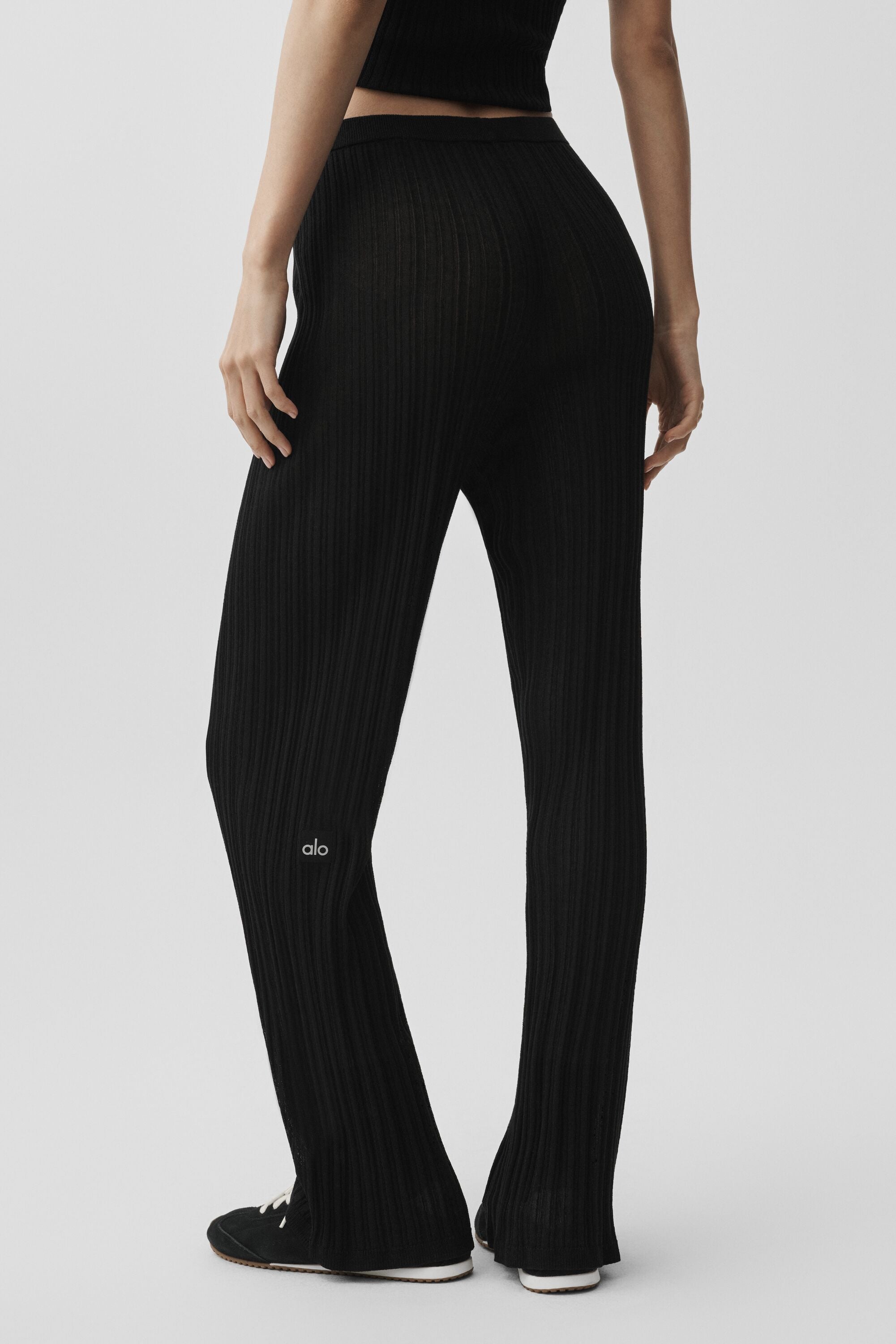 Sweater High-Waist Sunlit Straight Leg Pant - Black — photo 3