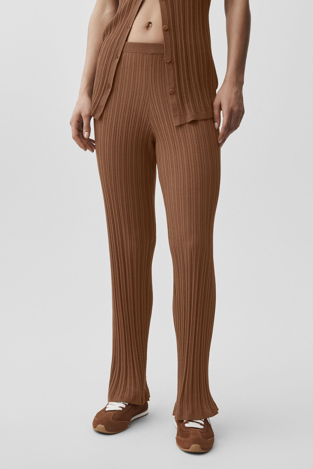 Sweater High-Waist Sunlit Straight Leg Pant - Sun Kissed Brown — photo 3
