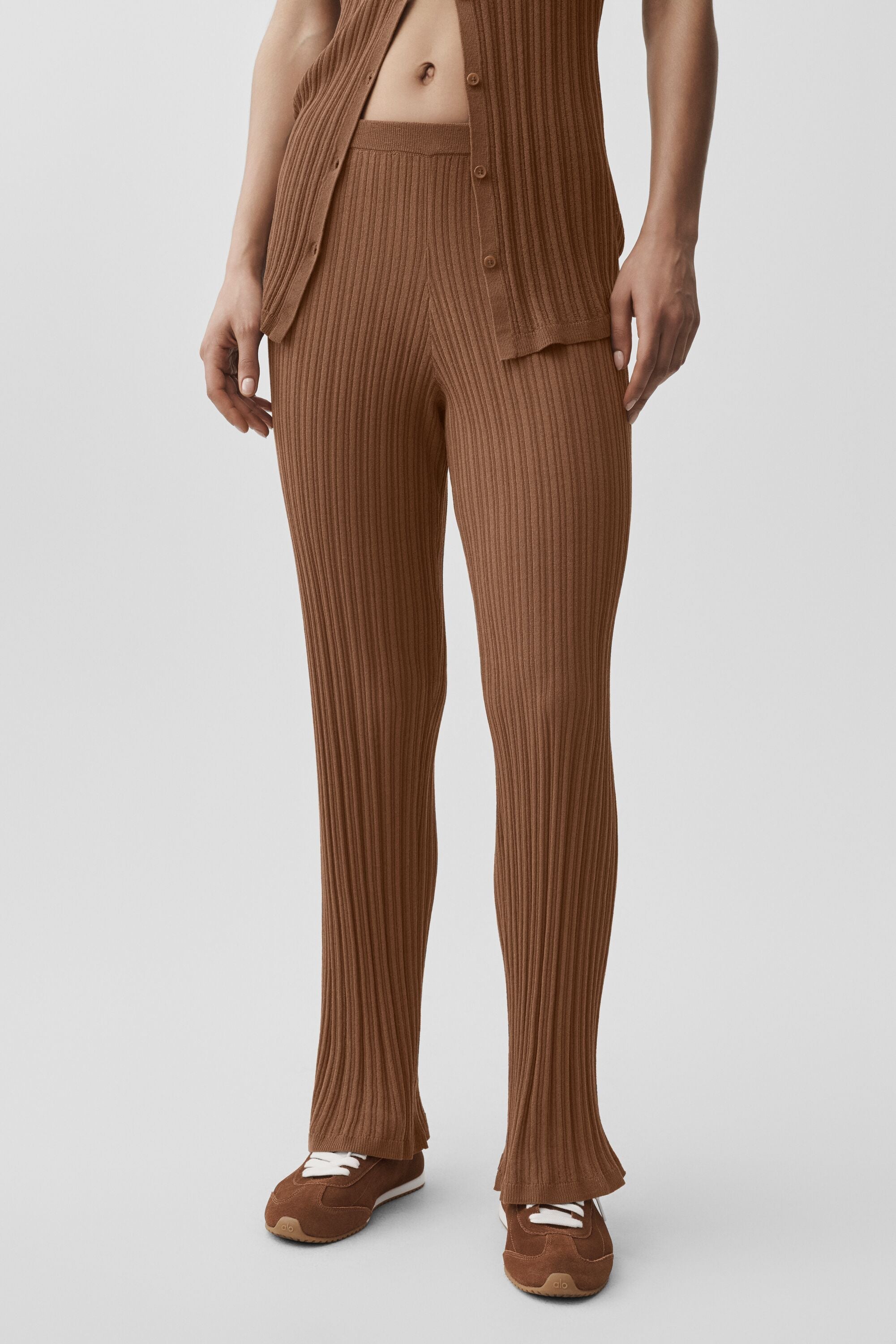 Sweater High-Waist Sunlit Straight Leg Pant - Sun Kissed Brown — photo 3