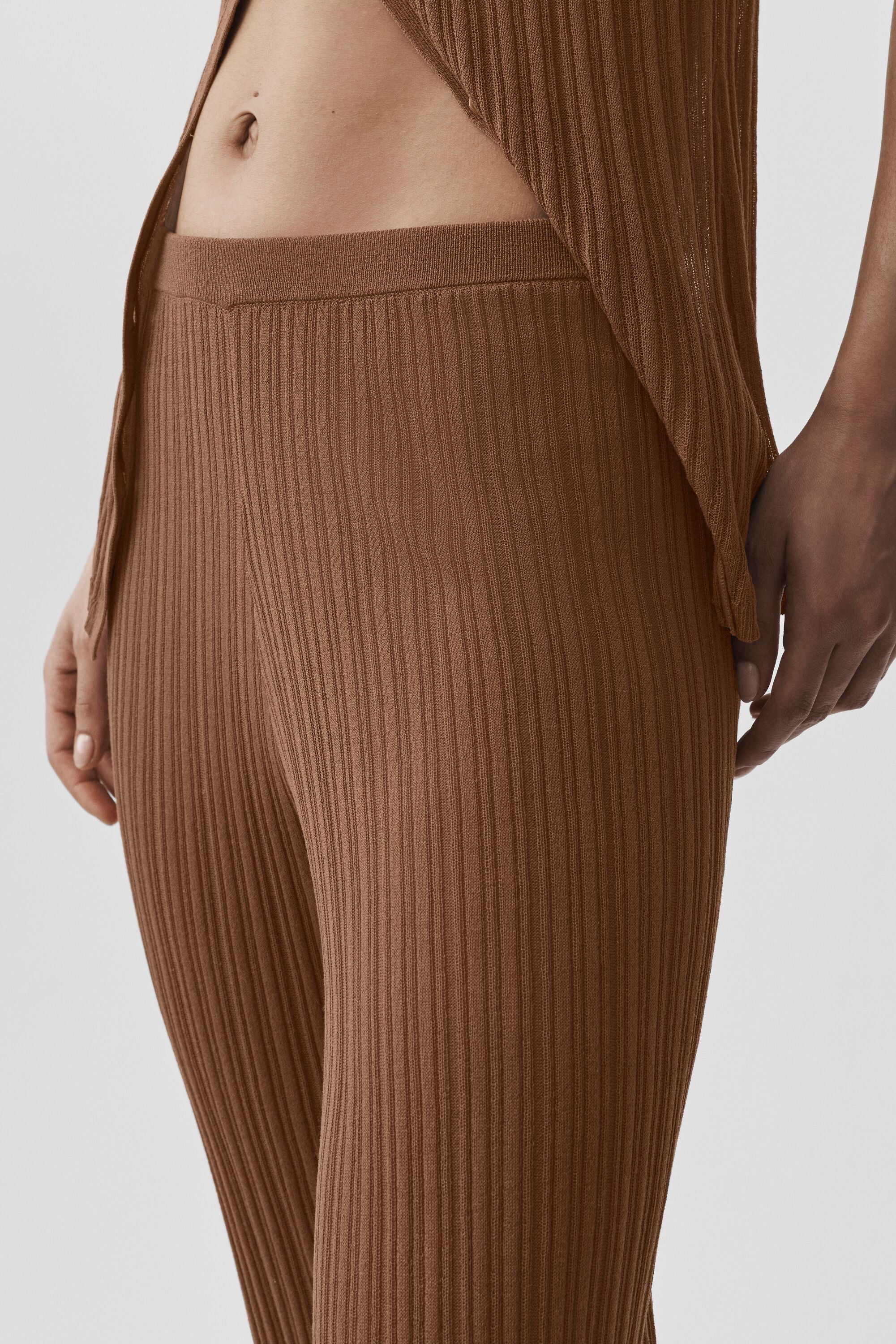Sweater High-Waist Sunlit Straight Leg Pant - Sun Kissed Brown — photo 2