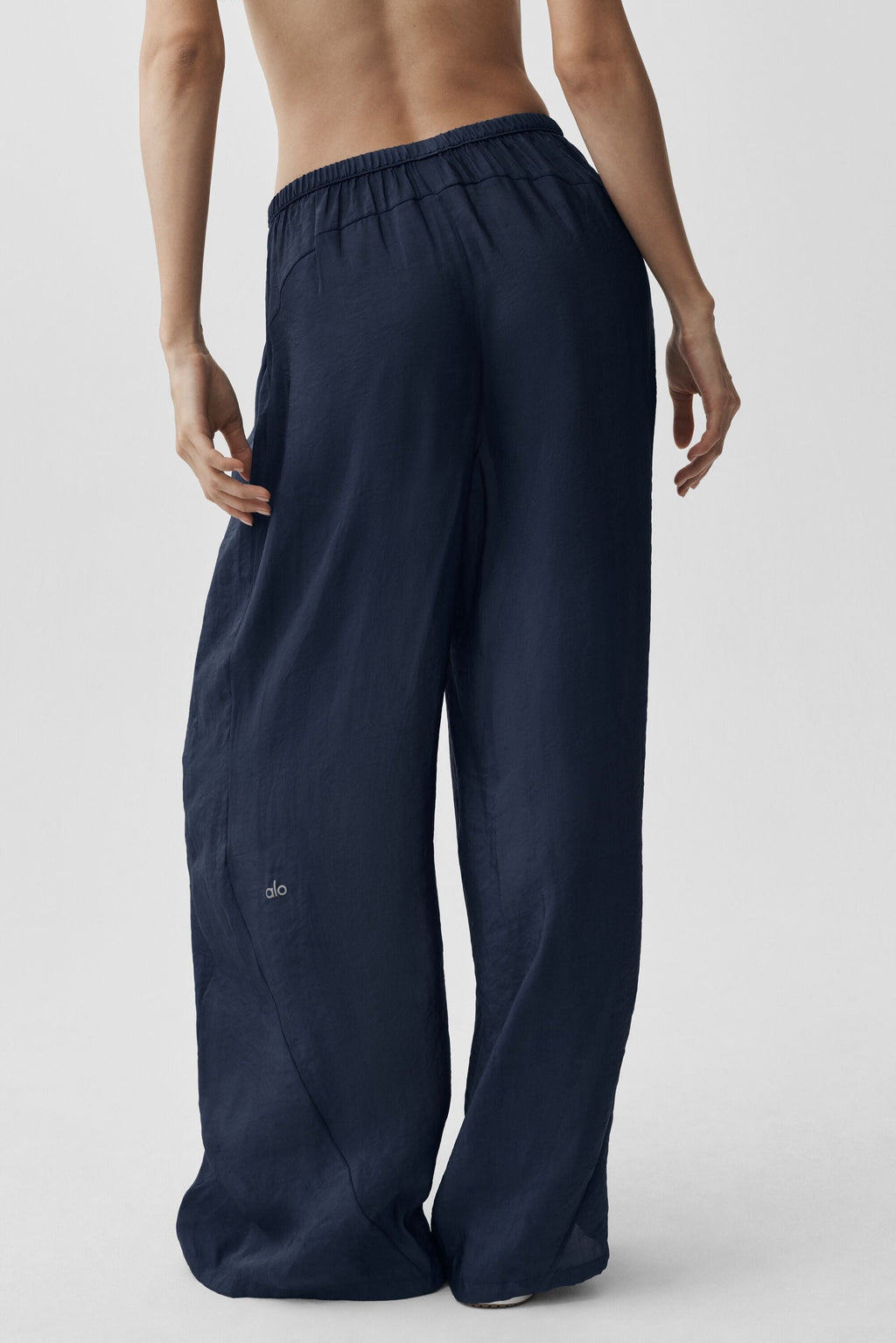 Semi-Sheer Golden Hour High-Waist Straight Leg Pant - Navy — photo 4