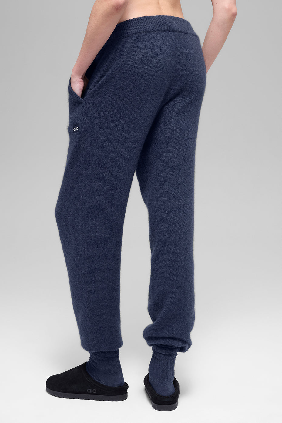 Wool Cashmere High-Waist New Class Jogger - Navy — photo 2